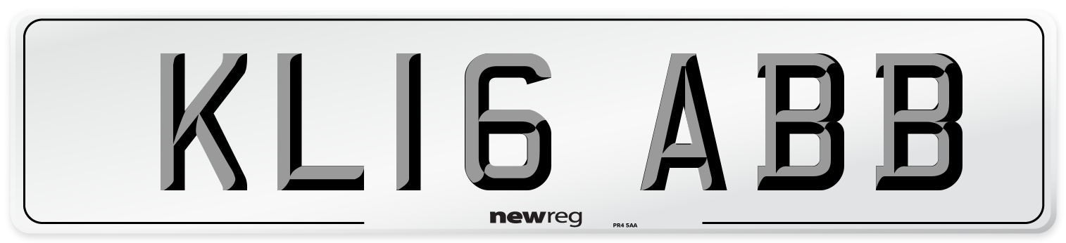 KL16 ABB Number Plate from New Reg